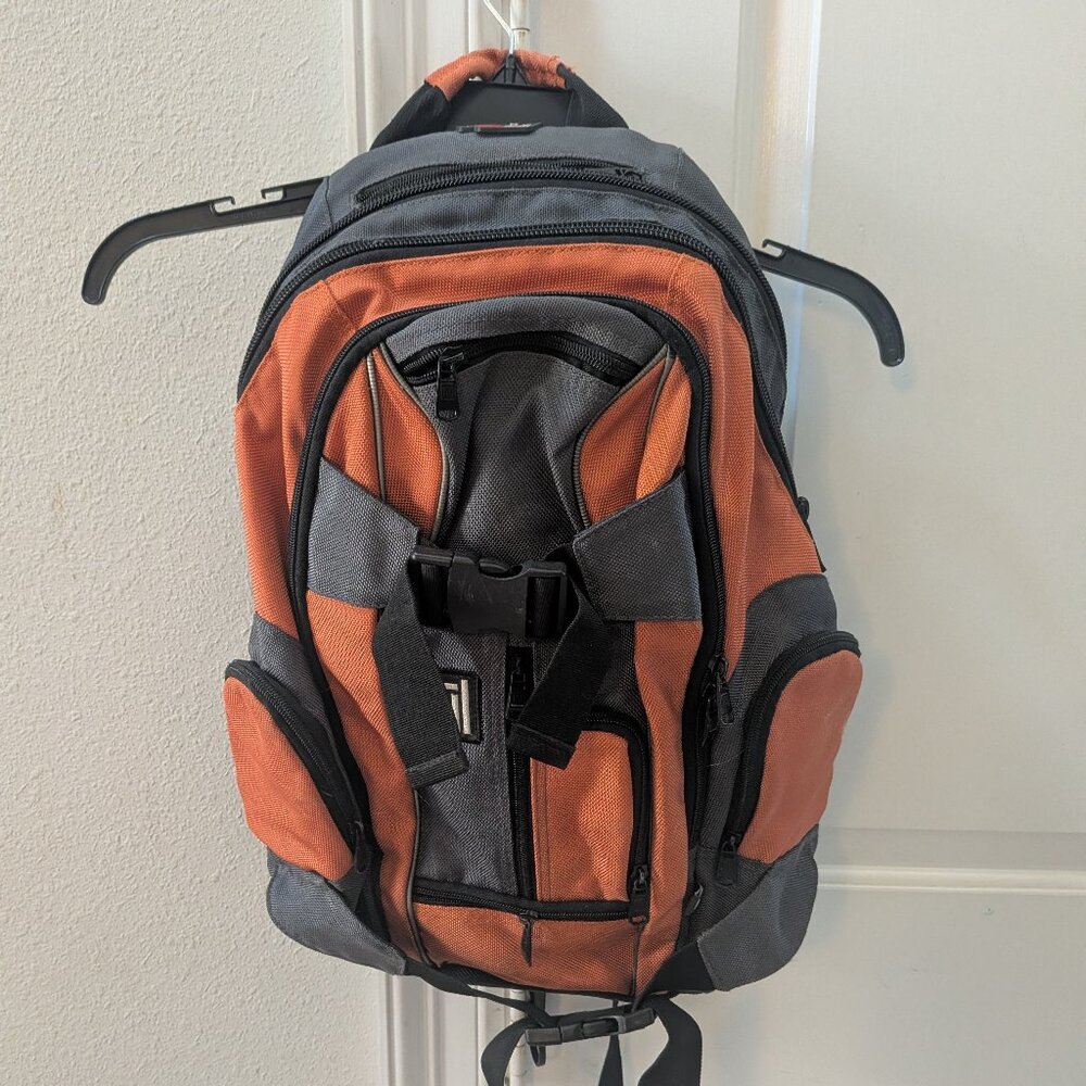 FUL Padded Laptop Backpack Travel Orange & Black